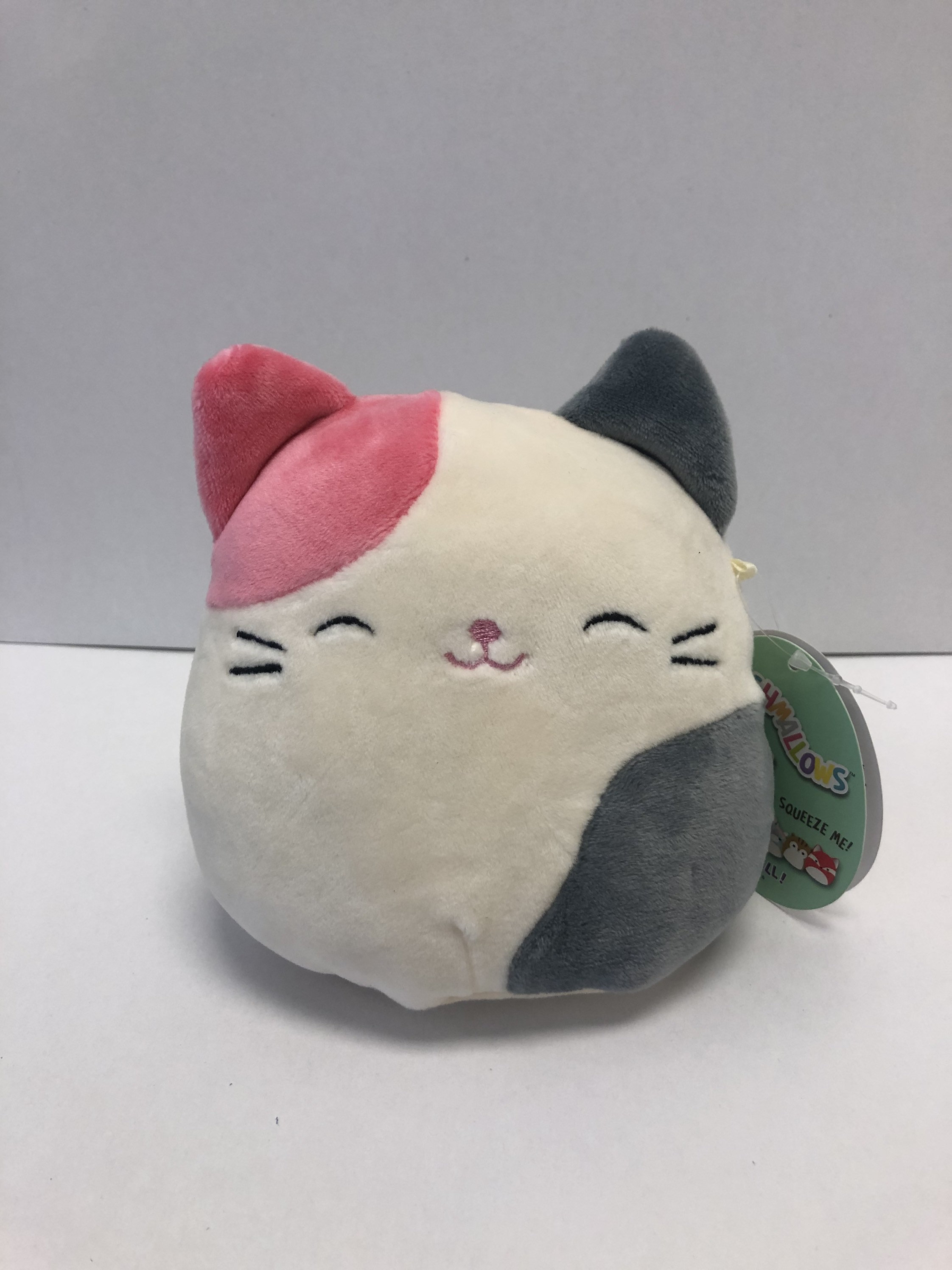 grey and pink cat squishmallow