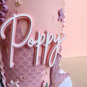Personalized Acrylic Name Cake Charm: Custom Cake Topper