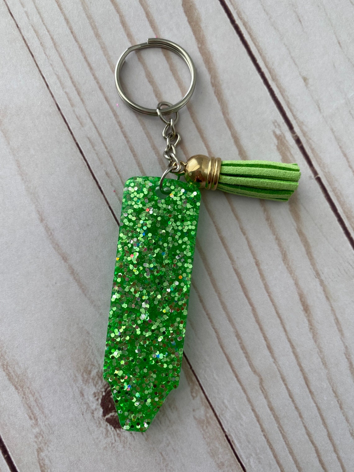Crayon Glitter Keychain Epoxy/Resin Etsy