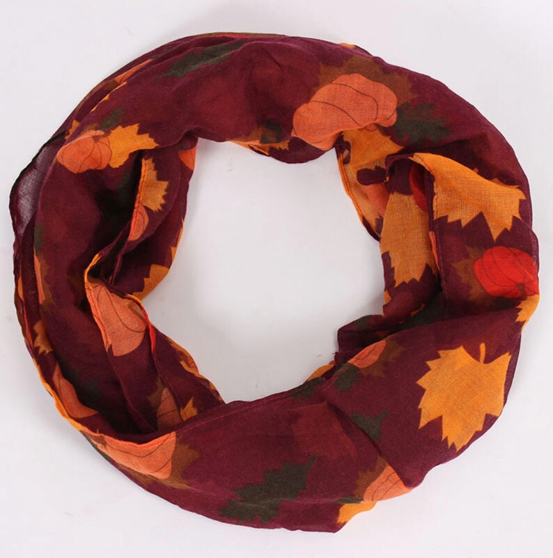 Halloween scarf, Fall accessory, Women's scarf, Infinity scarf, Halloween costume, Festival scarf, Autumn wrap, Tube scarf, Scarf pumpkin image 3