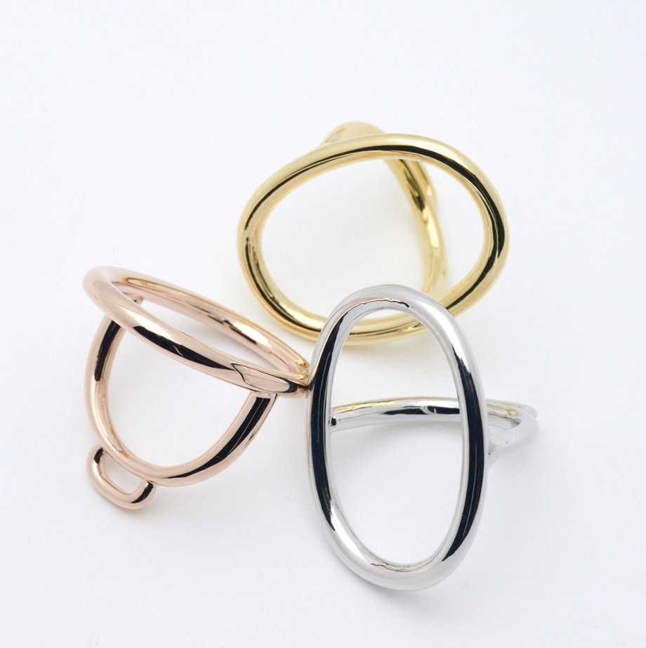 Stirrup Style Scarf Ring Large Ring Smooth Ring Vintage - Etsy