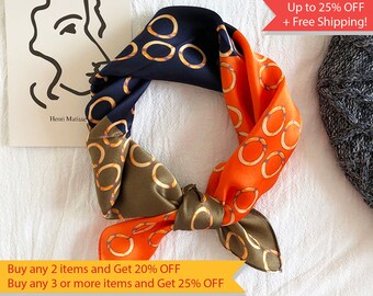 Women's silk scarf, Festival scarf, Summer scarf, Wedding scarf, Bridesmaid gift, Bridal shower gift, Handbag scarf, Hair scarf, Neckerchief