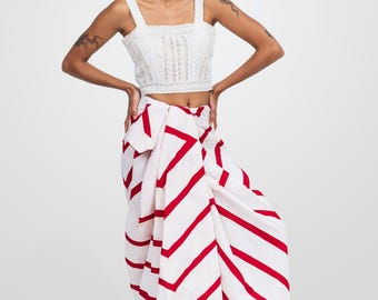 Batik Sarong | Longyi | Malong | Unisex | One Size | Handmade | Crimson Lines Sarong