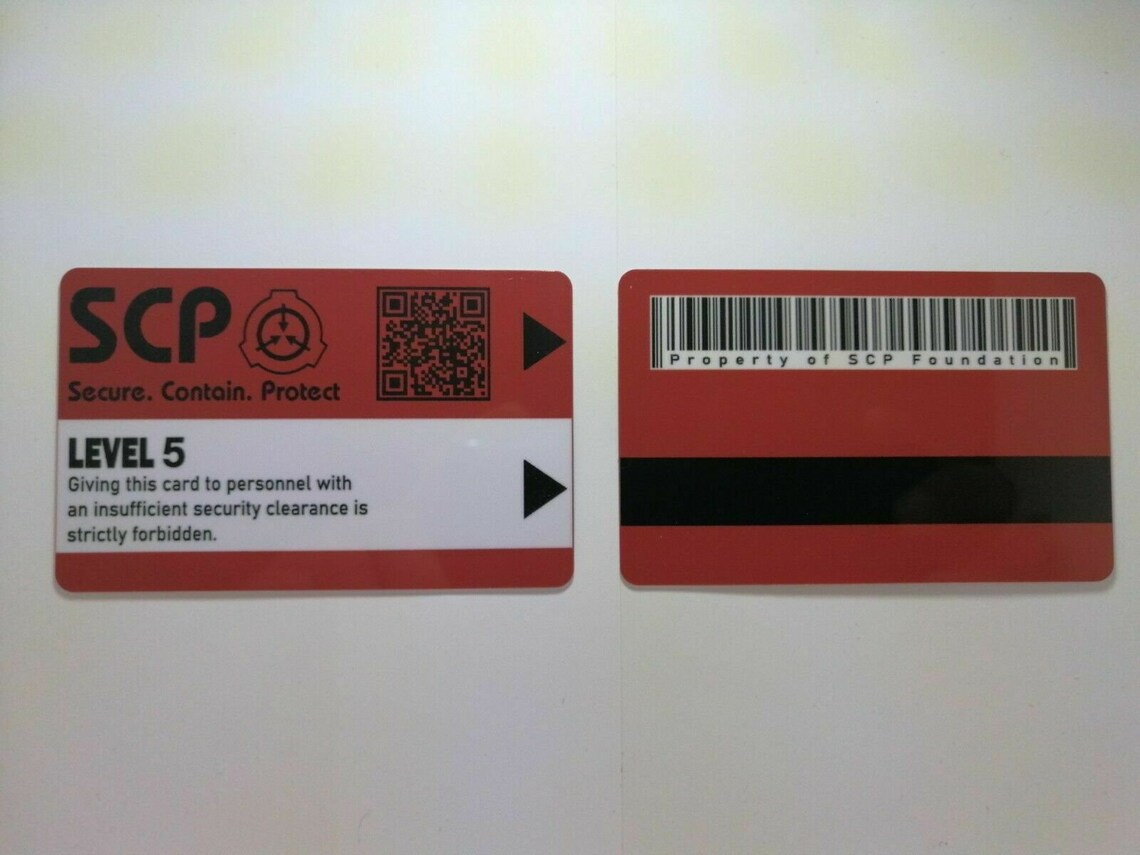 SCP Foundation Keycards 6 pcs PLASTIC CARD electronic pass Etsy