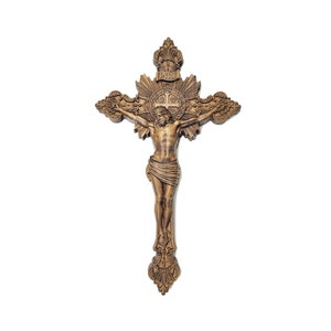 Crucifix Wooden cross 9.5&quot; 25 cm, Carved wooden cross, Crucifix catholic cross, Wooden Crucifix, Jesus Christ, Catholic cross Wood, Crucifix