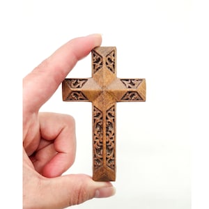 Houten muur kunst kruis, houten kruis, gesneden houten kruis, muur kruis, houten kruis religieuze Home decor, kruisbeeld kruis, kruisbeeld hout kunst