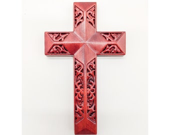 Wooden wall art cross, Wooden cross, carved wooden cross, wall cross, Wooden Cross Religious Home Decor, Crucifix cross, Crucifix wood art