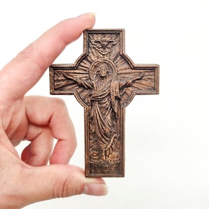 Small cross 3.5" heigh, Wood Crucifix Religious wood carving Catholic Cross religious wall art christian home decor Crucifix catholic cross