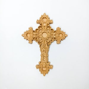 Holzkreuz 8,5&quot; Höhe, geschnitztes Holzkreuz, Holzwandkunst, Wandkreuz, Holzkreuz religiöse Wohndekoration, Kreuzdekor, Holzkunst