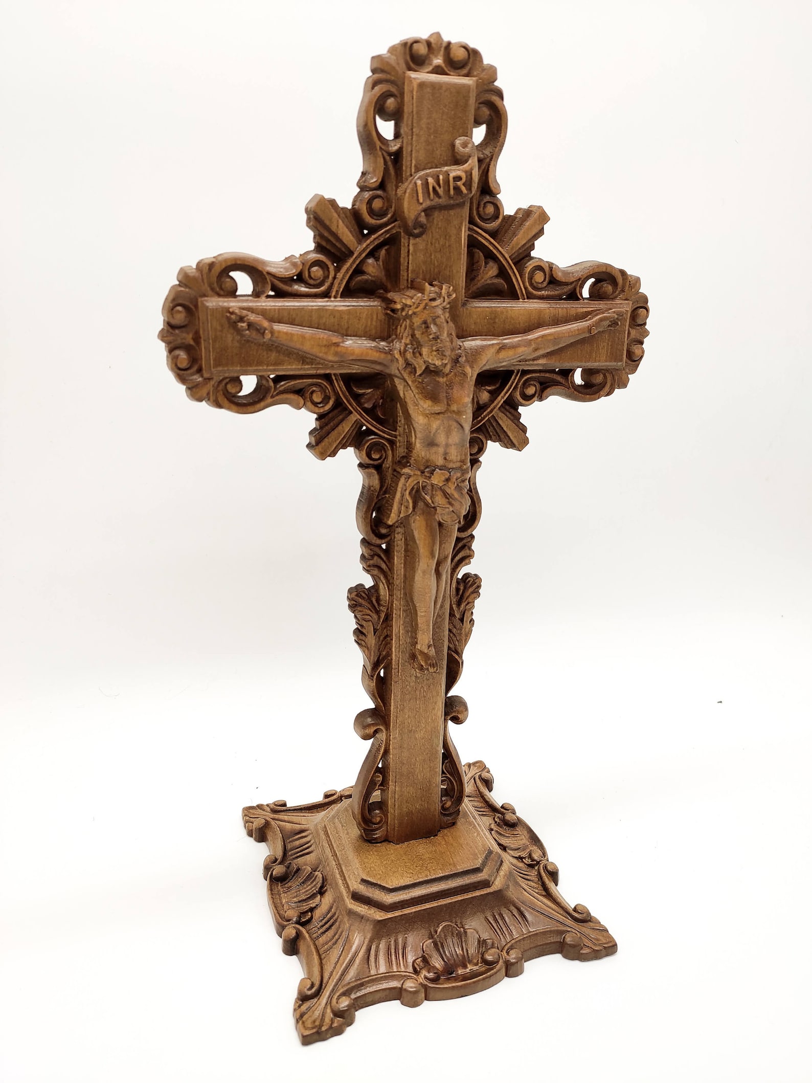 Wooden Crucifix Jesus Christ Carved Wooden Cross Catholic Etsy UK