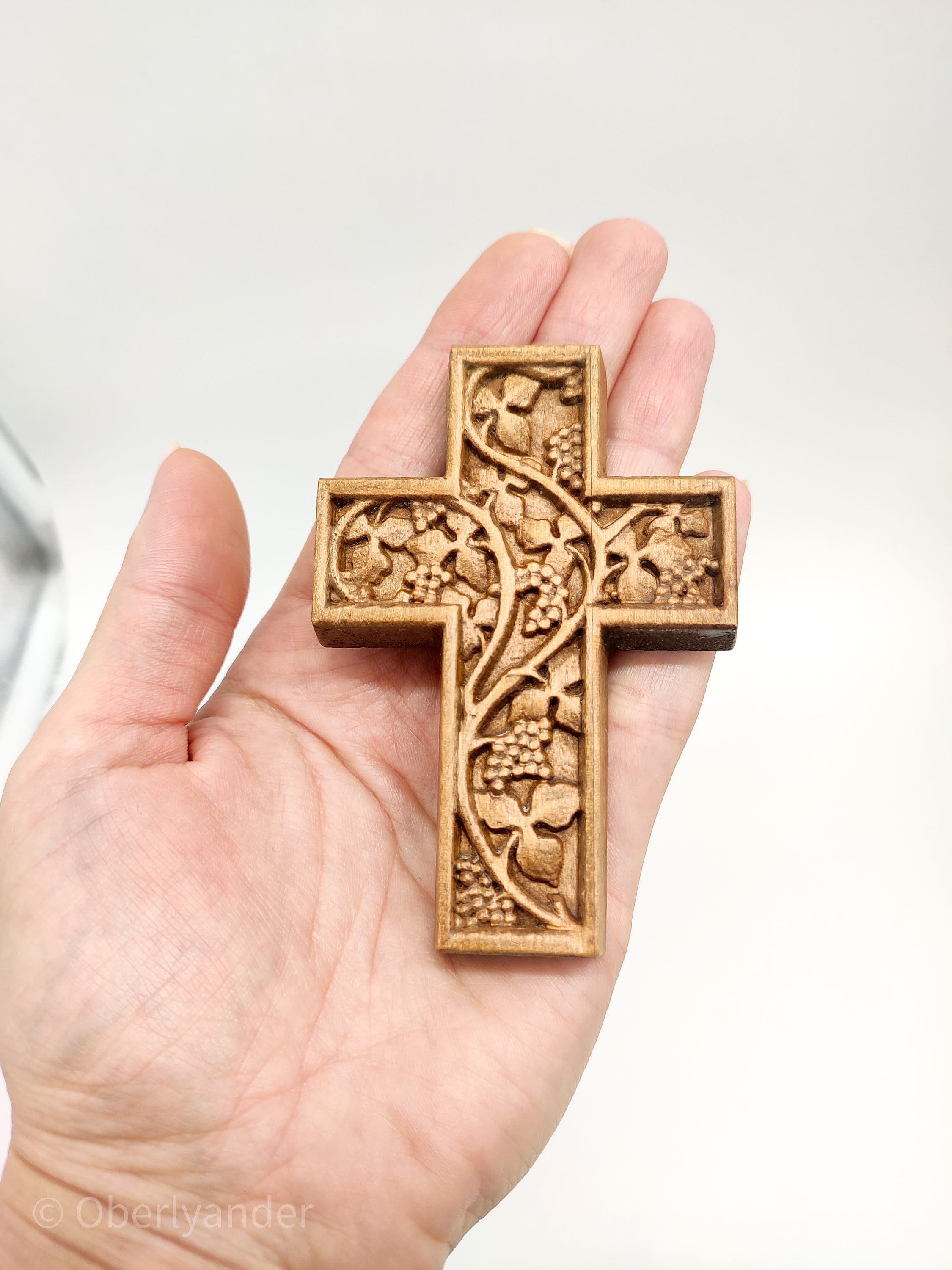 Carved wooden cross vine wooden cross wooden wall art wall Etsy