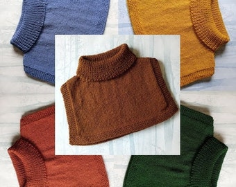 Tuck In, Dickie, Roll Top, Snood, Re-enactment, 1940's, WW1, WW2, Everyday Wear, Hand Knitted, Adult Size, Men, Women,