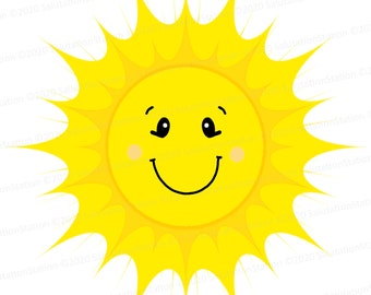 Happy Sun Face Etsy