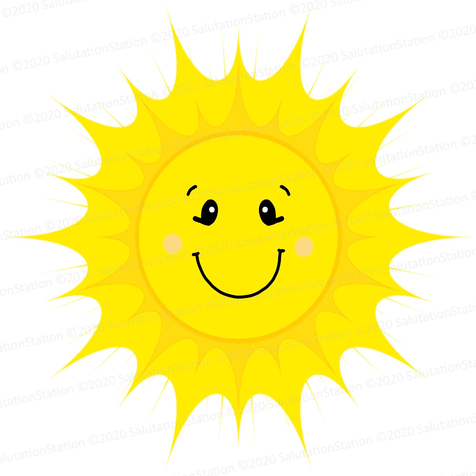 Smiling Happy Sun Clipart Etsy