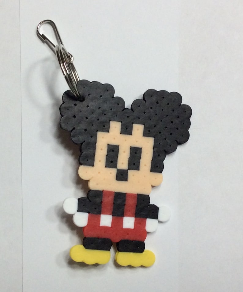 Mickey Mouse and Friends Perler Bead Keychain Etsy