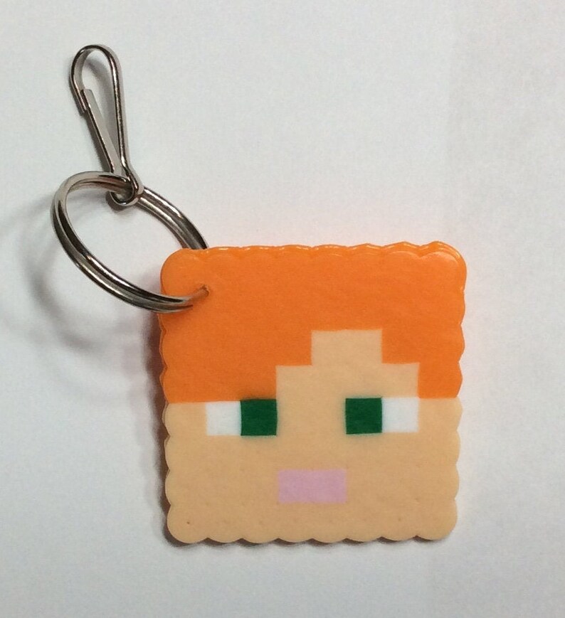 Minecraft Perler Bead Keychain Etsy