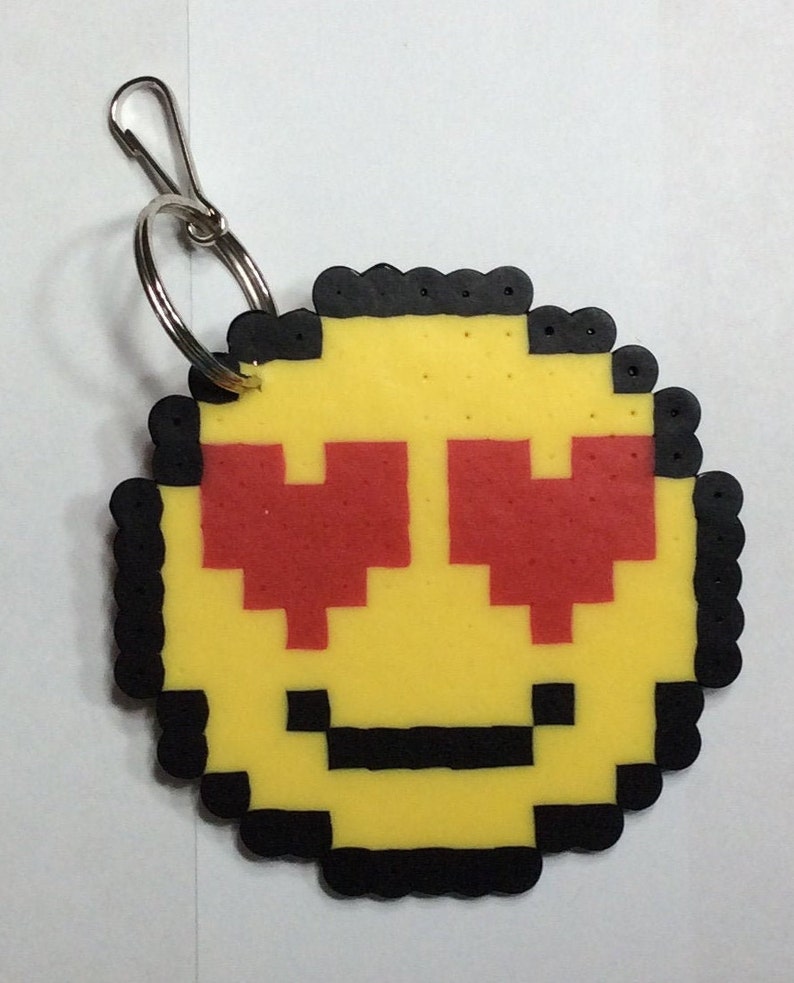 Emoji Perler Bead Keychain Etsy
