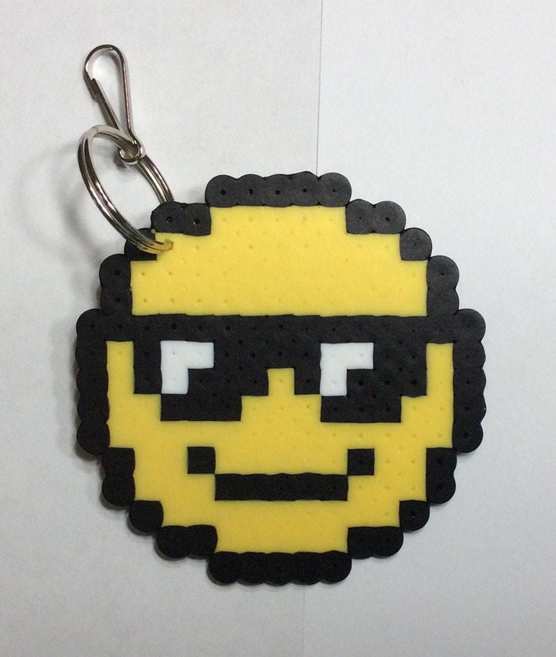 Emoji Perler Bead Keychain Etsy
