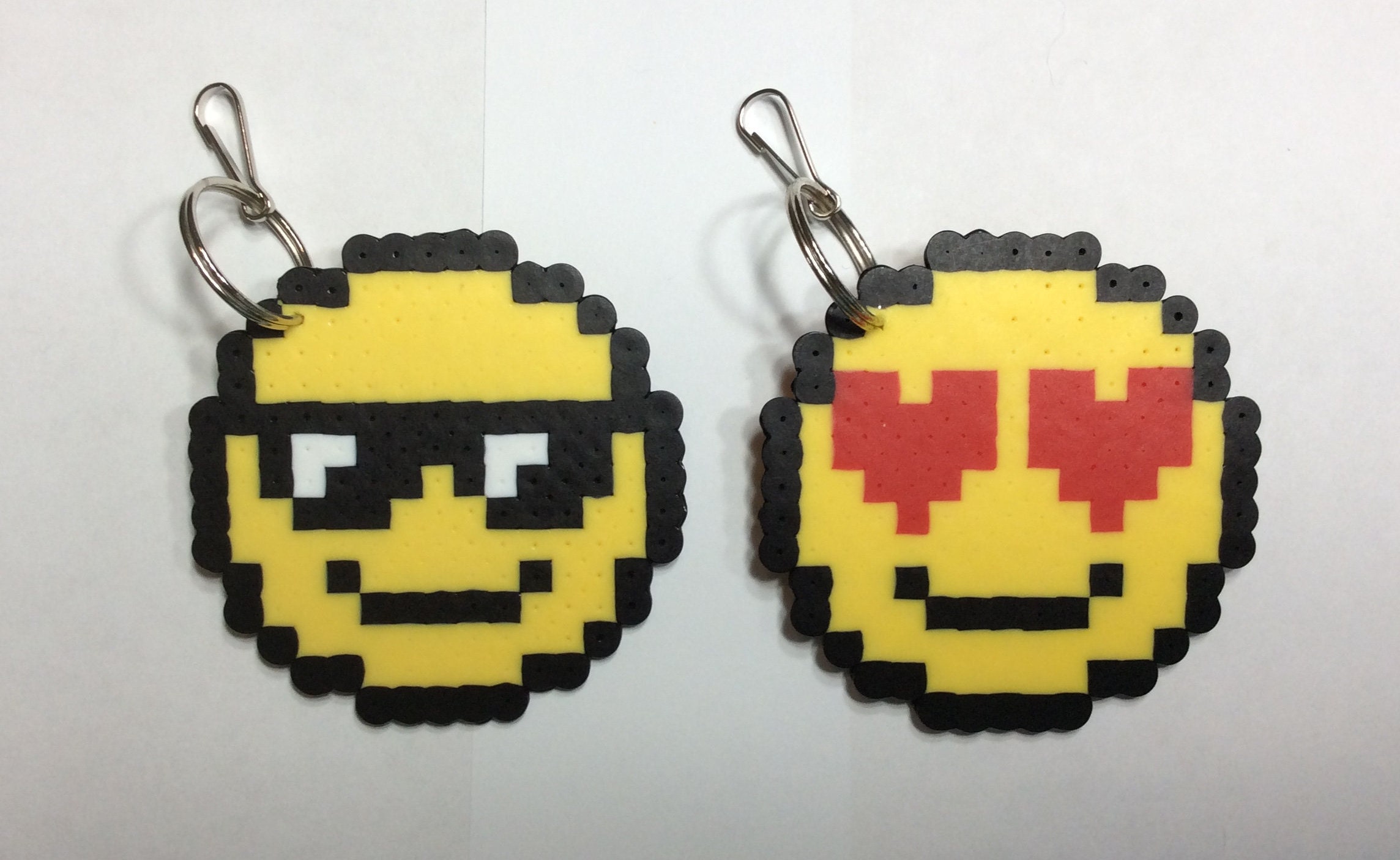Emoji Perler Bead Keychain Etsy Hong Kong