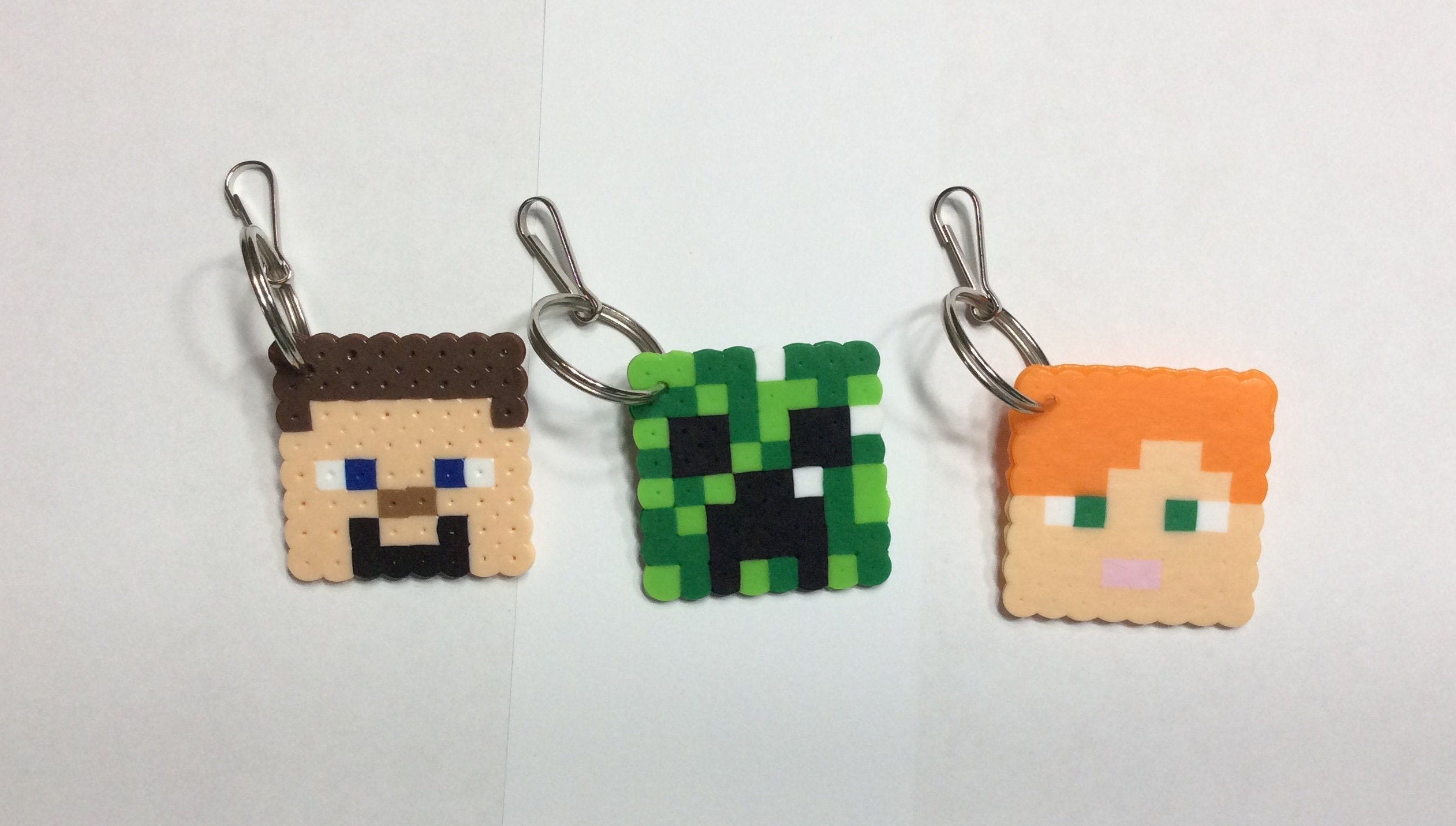 Minecraft Perler Bead Keychain Etsy