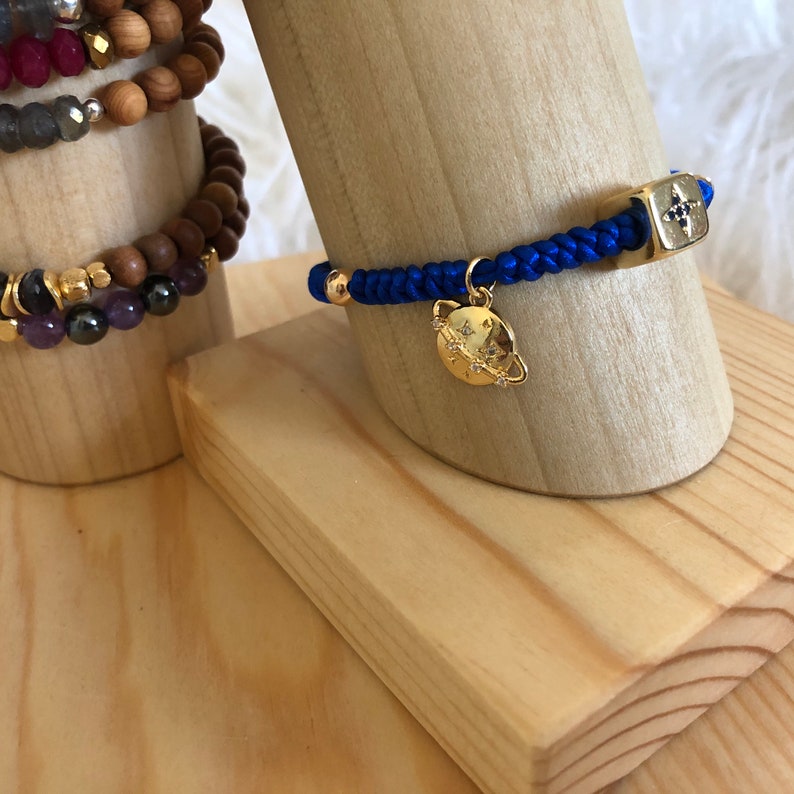 planet solar system charm bracelet 4 different symbols on each side Planetary symbol cube bracelet