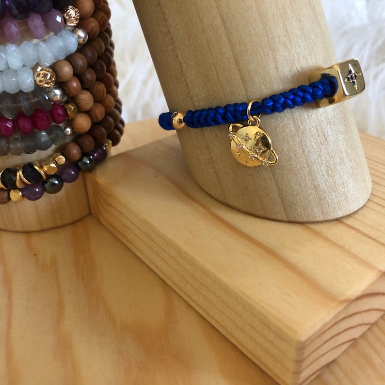 planet solar system charm bracelet 4 different symbols on each side Planetary symbol cube bracelet