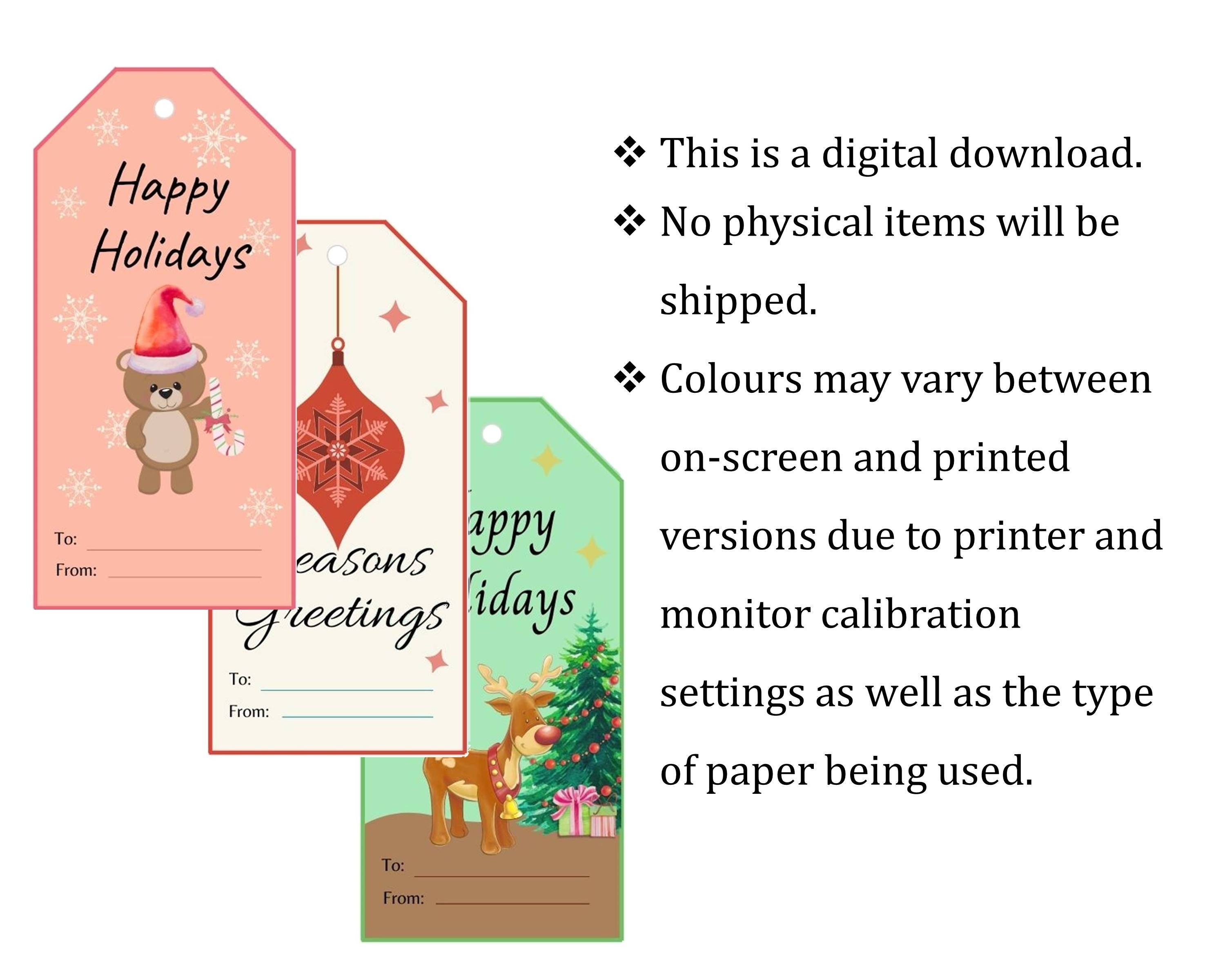 Christmas Gift Tags Printable Christmas Tags for Presents - Etsy UK
