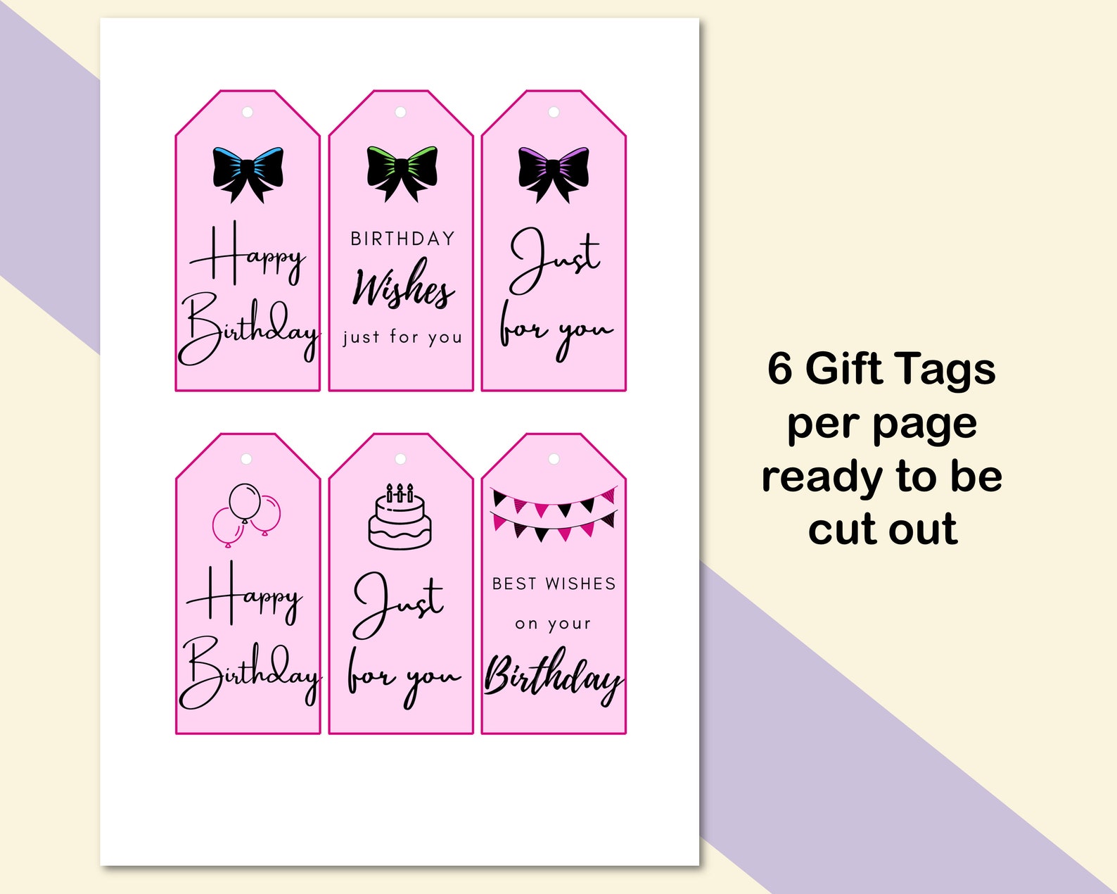 Birthday Gift Tags Happy Birthday Gift Tags Birthday Etsy