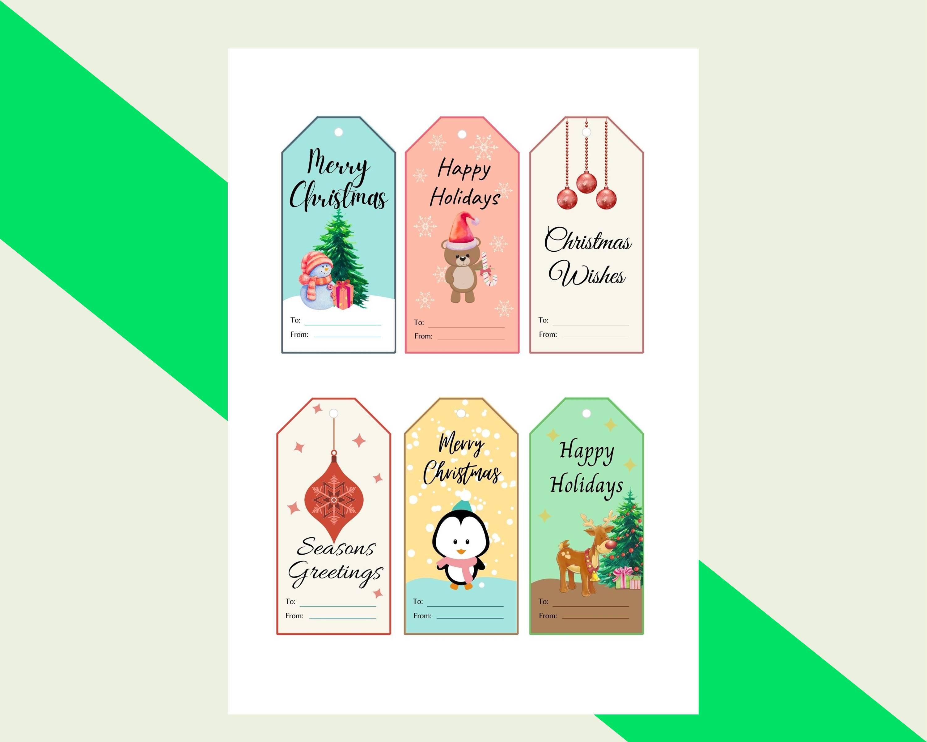 Christmas Gift Tags Printable Christmas Tags for Presents | Etsy UK