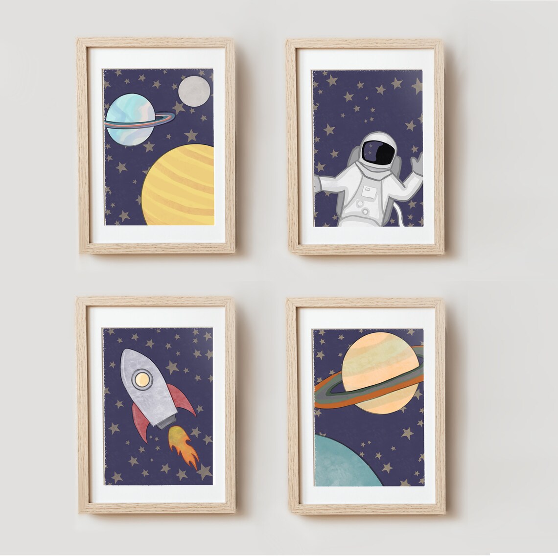Space Art Nursery Art Astronaut Digital Print Etsy