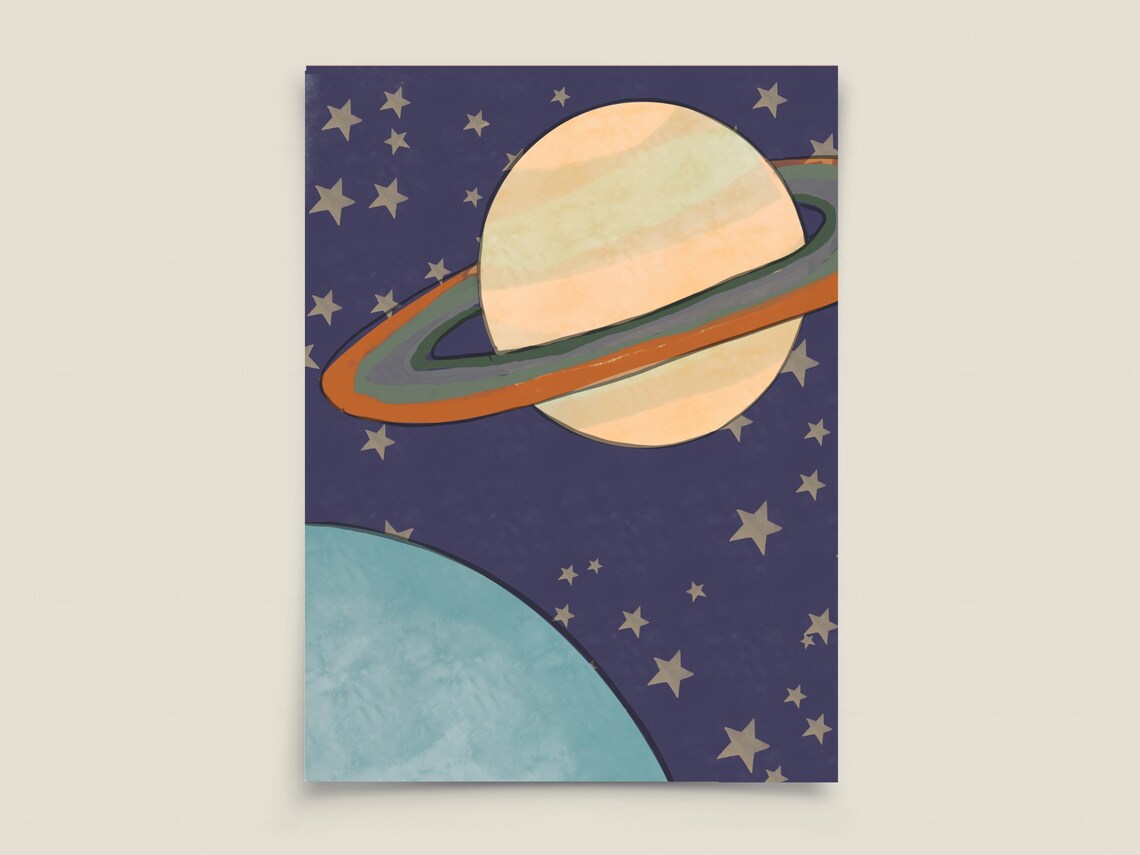 Space Art Nursery Art Astronaut Digital Print Etsy