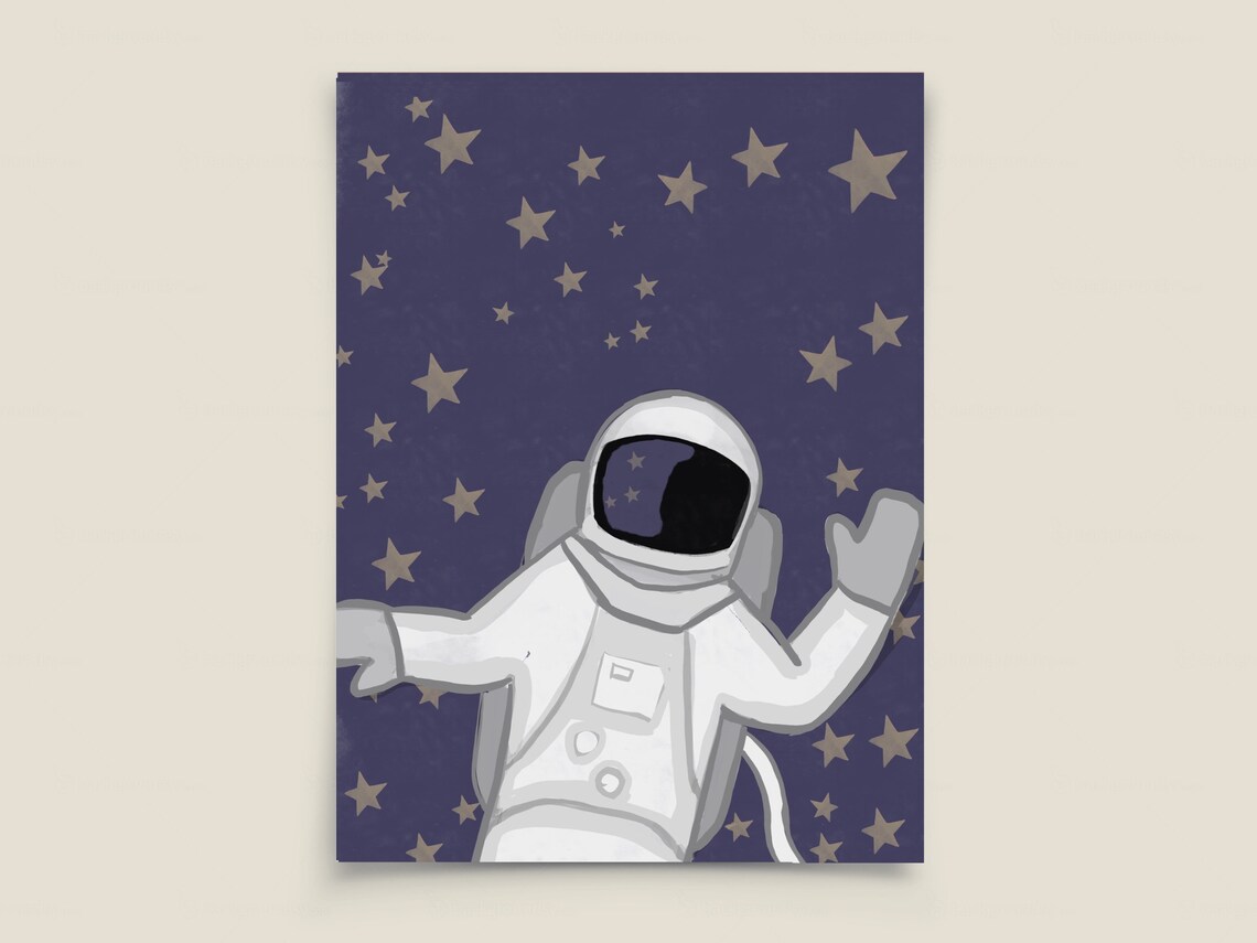 Space Art Nursery Art Astronaut Digital Print Etsy