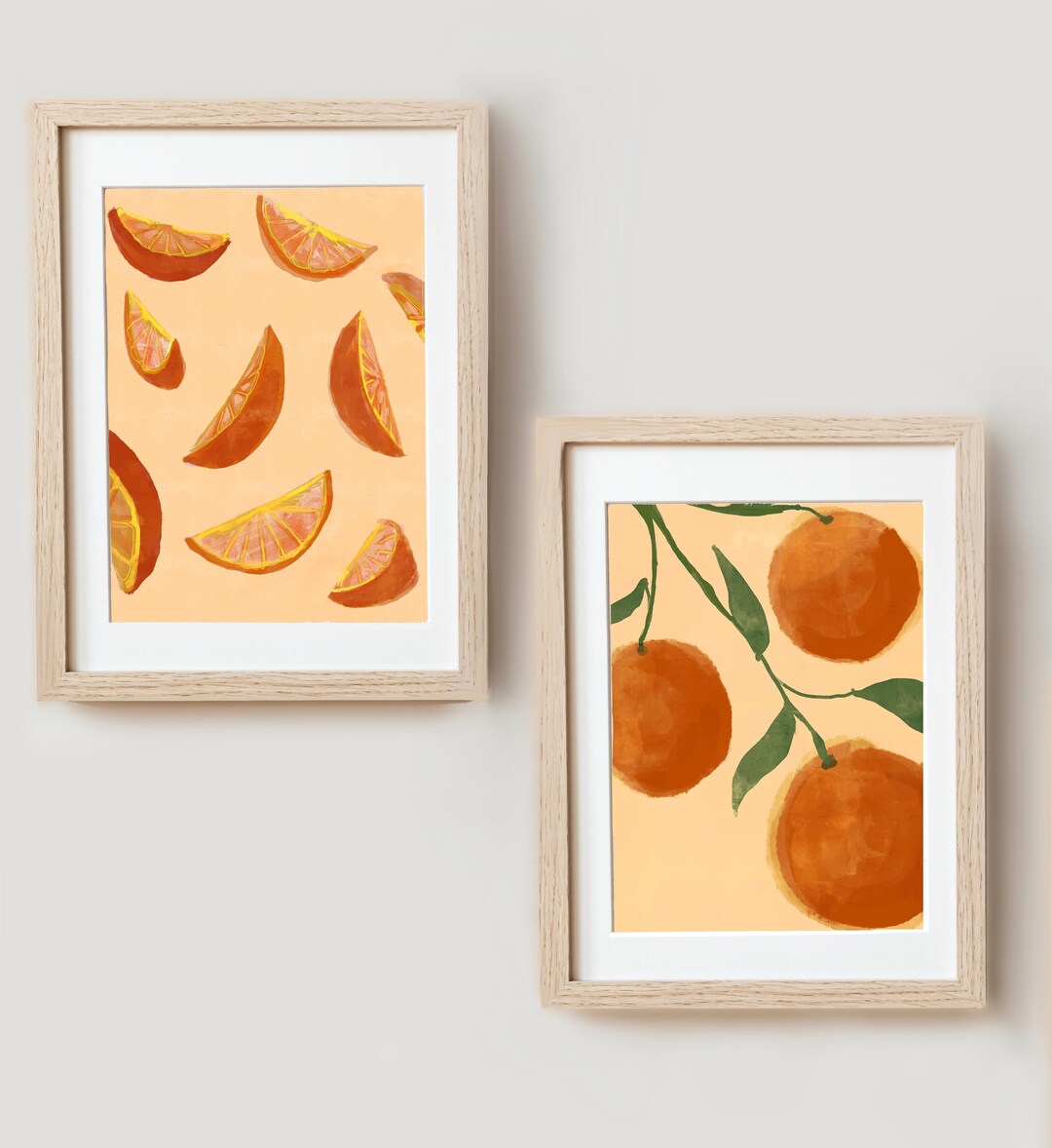 Oranges Wall Art, Cute Fruit Print, Fresh Oranges Art, Kitchen Fruit Poster, Sweet Simple Art