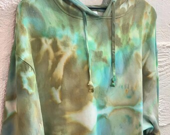 Unisex Hand-dyed Pull-over Fleece Hoodie L/XL (new).