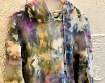 Unisex Hand-dyed Pull-over Oversized Fleece Hoodie S/M (new).