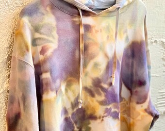 Unisex Hand-dyed Pull-over Oversized Fleece Hoodie S/M (new).