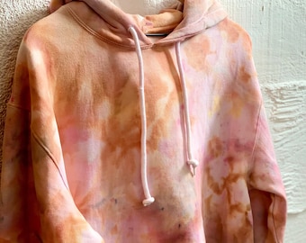 Unisex Hand-dyed Oversized Pull-over Fleece Hoodie S/M (new).