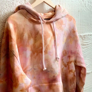 Sudadera con capucha unisex de vellón extragrande teñida a mano S/M (nueva).