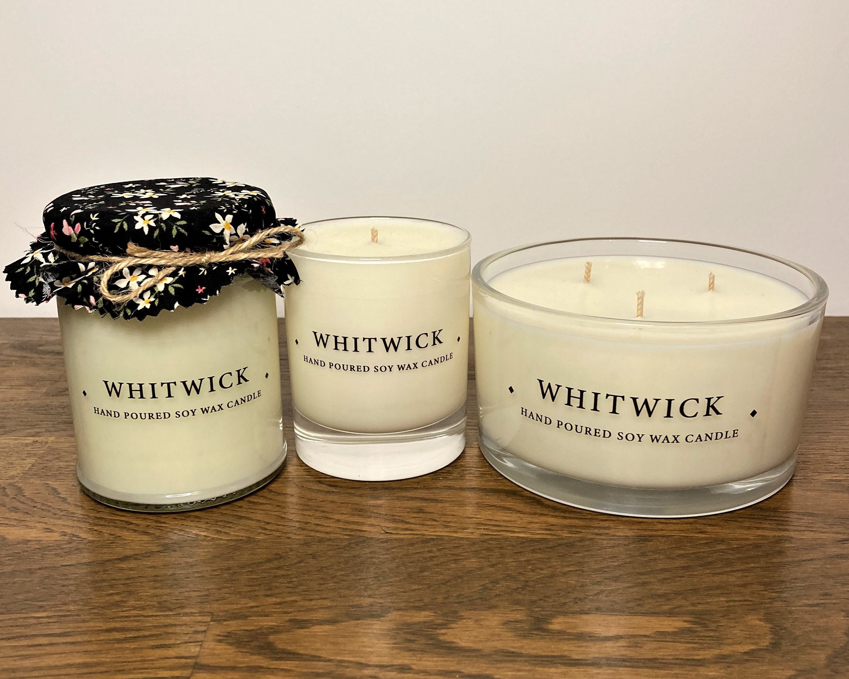 Unscented Three Wick Homemade Soy Candle Etsy