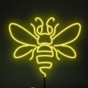 Bee neon sign, Bee led sign, Honey bee sign, Kids room neon sign, Bee lover gift, Bee wall art, Bee wall decor, Beekeeping wall art decor