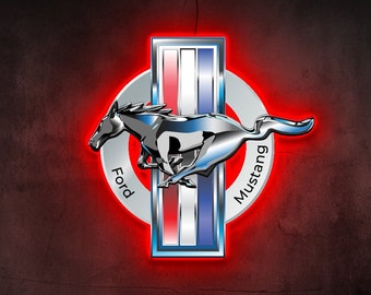 フォード マスタング ネオン サイン 看板 MUSTANG 本物ネオン管 フォード マスタング ネオン サイン 看板 MUSTANG 本物ネオン管 ライト