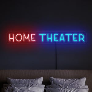 Home theater neon sign, Theater led sign, Home cinema neon sign, Cinema lover gift, Movie room sign decor, Home theater wall art decor
