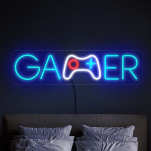 Gamer neon sign, Gamepad neon sign, Game room neon sign, Gamer gift, Game controller led sign, Gamer decor, Gamepad decor, Game room decor