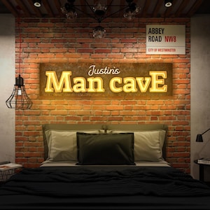 Man cave neon sign, Custom man cave sign, Man cave name sign, Man cave gift, Man cave hanging sign, Man cave wall art, Man cave wall decor