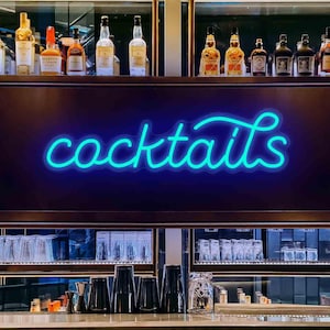 Cocktails neon sign, Cocktails led sign, Bar neon sign, Cocktail lounge sign, Cocktail bar light sign, Cocktails wall art, Cocktails decor