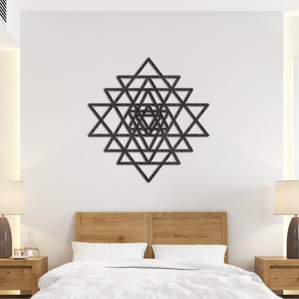 Sri Yantra Wood, Sri Yantra Wall Hanging, Shri Yantra Wall Decor, Sacred Geometry For Wall, Sacred Geometry Wood Sri Yantra, Sri Yantra Art