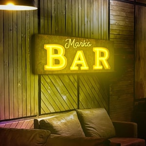 Bar neon sign, Custom bar sign, Personalized bar led sign, Bar name sign, Man cave neon sign decor, Custom bar gift, Bar wall art decor
