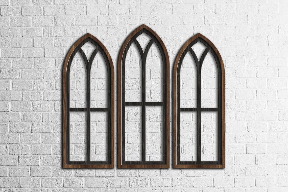 Window Frame Wall Decor Arch Window Wall Decor Cathedral Etsy
