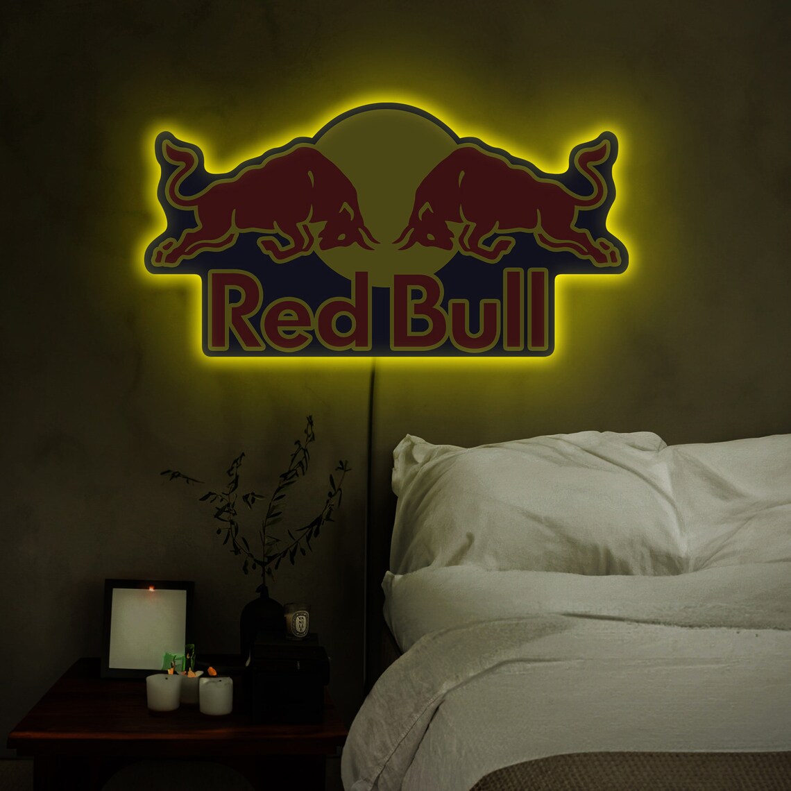 Red Bull Neon Sign, Red Bull Logo, Red Bull Racing Sign, Red Bull Sign ...