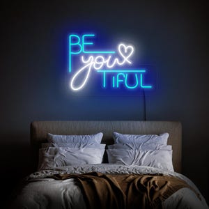 Beautiful neon sign, Be You neon sign, Be You tiful sign, Beauty salon sign, Motivational neon, MakeUp room sign decor, Beauty salon decor